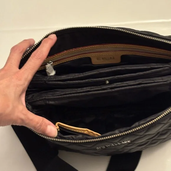 REDUCED! MZ Wallace Black Large Pippa Crossbody Quilted Shoulder Bag - Picture 9 of 11
